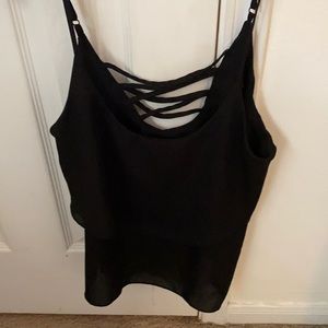 Black Ruffled Tank